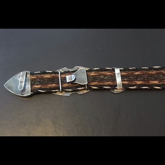 1970’s vintage silver and braided horsehair belt